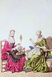 Donne che filano e cuciono, c.1765